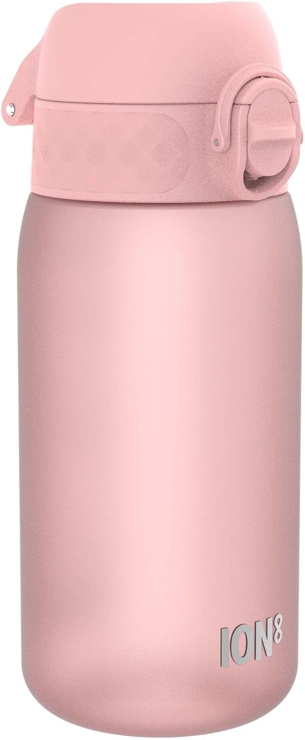 Ion8 Kids Water Bottle 350 ml/12 oz, Leak Proof Easy to Open 350 ml Pink