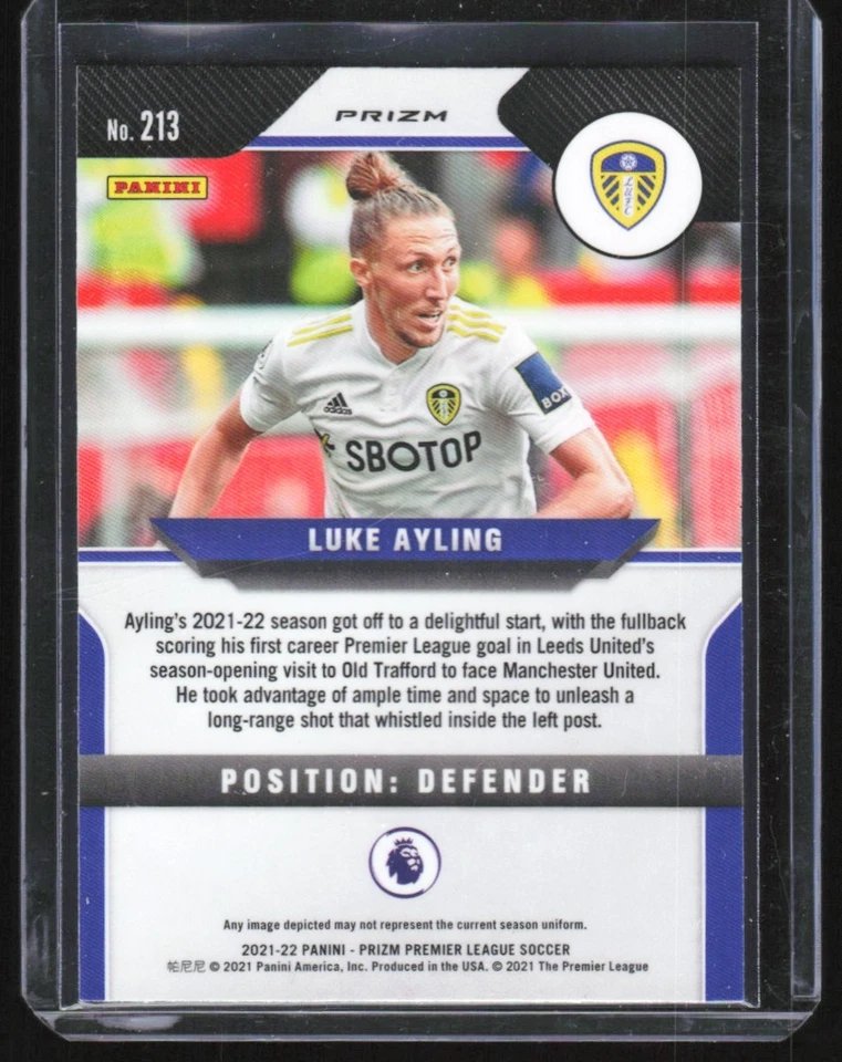 2021 Panini Prizm Premier League Silver Luke Ayling Leeds United #213 - Image 2 of 2