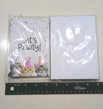 Let's Pawty Cat Theme Birthday Party Invitations Envelopes 4" x 6" 30 Count