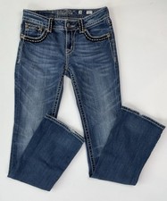 Miss Me Jeans JP5095-3 Boot Embellished Studded Bling Denim Low Rise Size 28