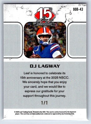 2025 Leaf Metal 15th Anniversary Pack Red Gold Prismatic #1/1 DJ