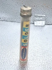 Vintage CHEMTRONICS SOLDER. Antique  Full Of Vial Of Tin Mix Solder. 