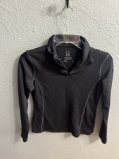Spyder 1/4 Zip Pullover Shirt Girls Black Size Small