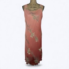 Vtg Sangria Maxi Dress Womens 12 Peach Ombre Sheer Overlay Indie Y2K 90s Fairy