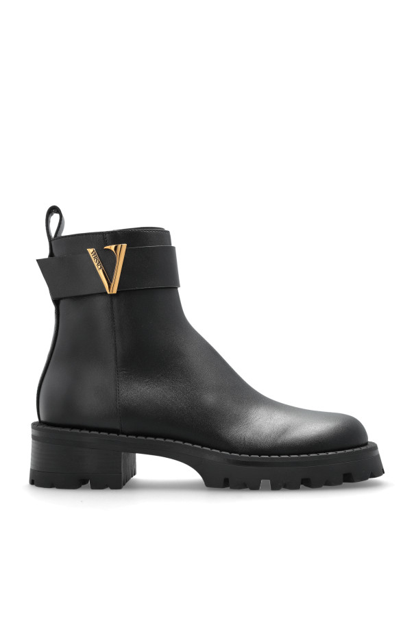 Versace - Women - Leather ankle boots - Black 252790₽