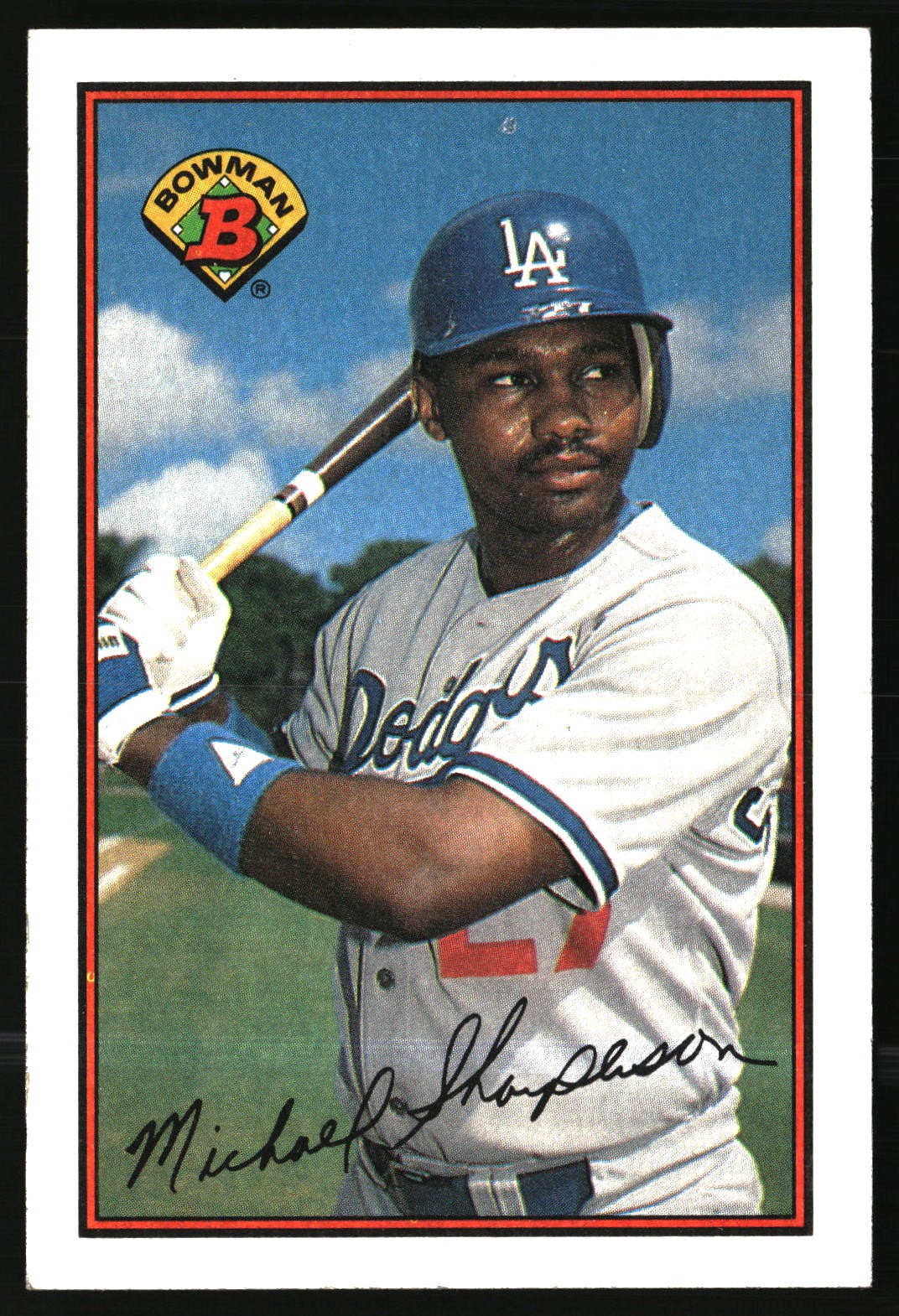 1989 Bowman #348 Mike Sharperson Los Angeles Dodgers Free Shipping *L13*