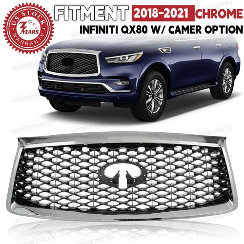 623106GW0A For INFINITI QX80 2018-2021 Front Upper Grille W/Camera Option Grill