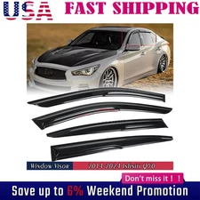 For Infiniti Q50 2014-2024 Mugen Style Window Visor Rain Guards Deflector 4 Pcs