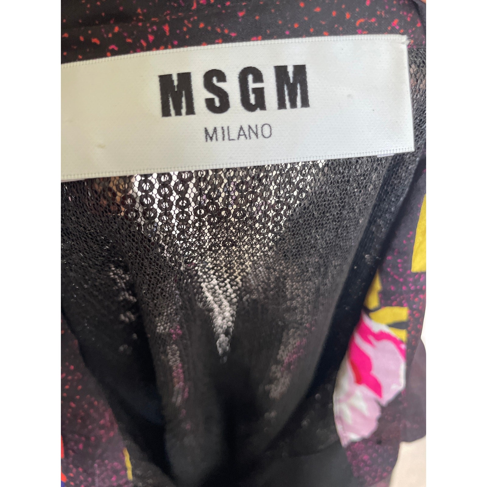 MSGM Sequin Black Button Down Blouse Size 42 US 8 - image 4