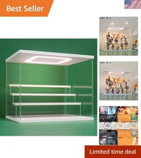 Stylish 4Tier Acrylic Display Case with Built-In LED Lighting - 12.4in x 9.6in