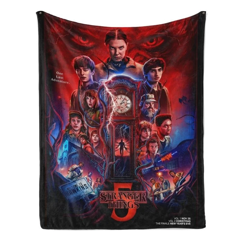 Flannel Blanket Soft Cozy Iconic Clock Full Cast Fan Gift