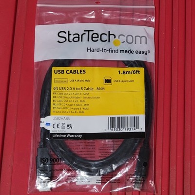 STARTECH.COM USB2HAB6 6FT USB CABLE -A TO B USB CABLE-USB PRINTER CABLE -TYPE A 