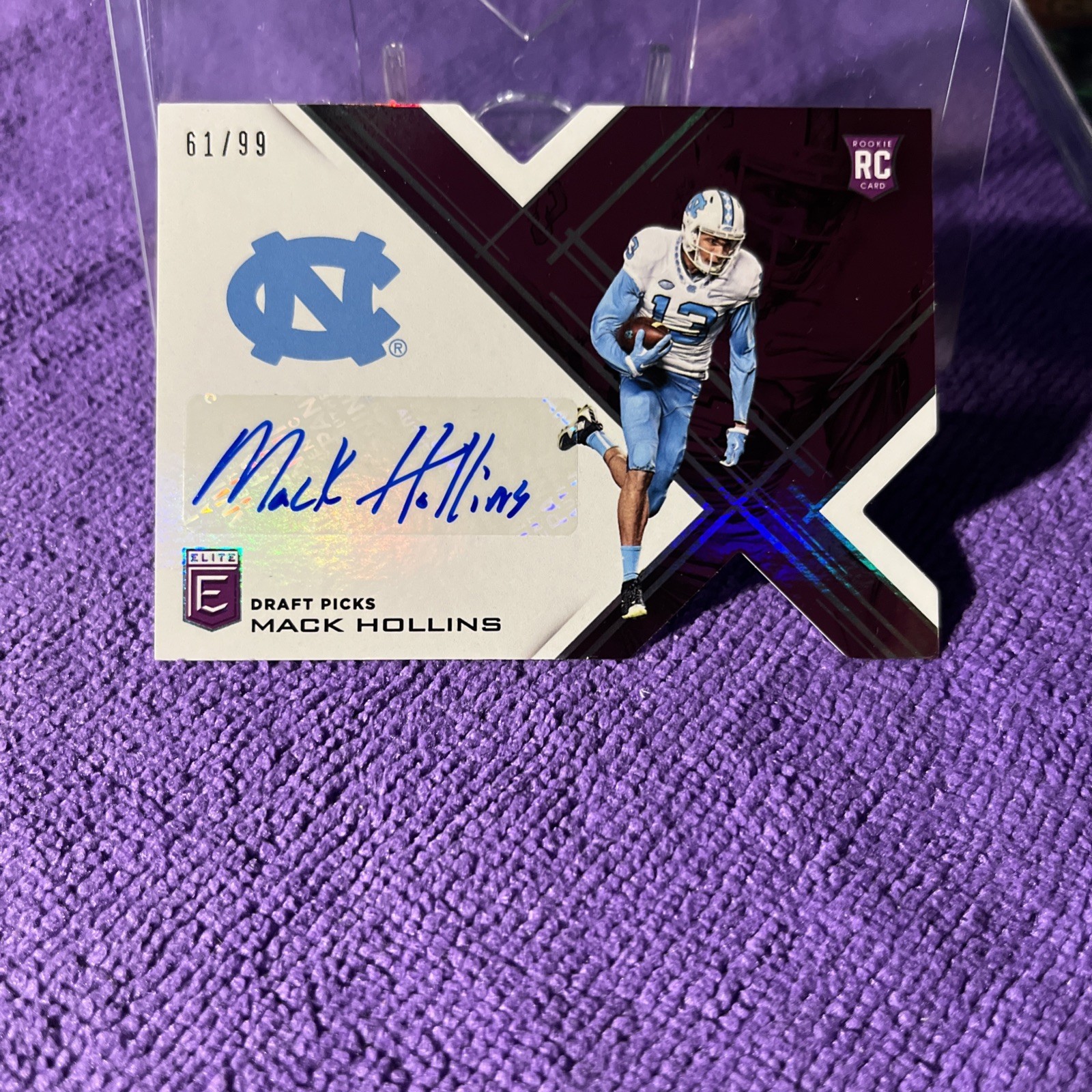 Mack Hollins Panini Elite Draft Picks #295 Autograph-Purple Die-Cut