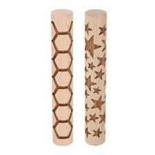 2pcs Wood Roller 10cm Hexagon Star Pattern Wo...