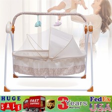 Auto-Swing Electric Baby Crib Cradle Rocking Basket Bed Bedside Bassinet Newborn