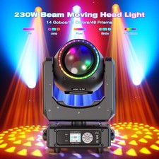 230W LED Moving Head Light Gobo Beam Stage Xmas Show DMX Spot Lighting W/Case