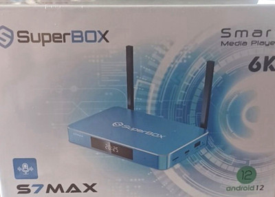 SuperBOX S7MAX 6K 4320p Android Streaming Box 64GB Wi-Fi HDMI Quad Core Blue