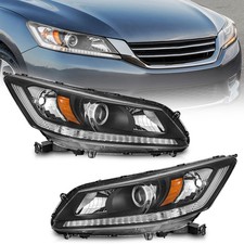 Pair Headlights Black For 2013 2014 2015 Honda Accord Sedan 4-door Headlamps Pair Headlights Black For 2013 2014 2015 Honda Accord Sedan 4-door Headlamps
