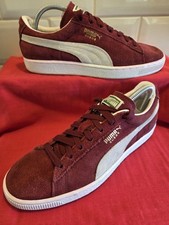 PUMA Men's Classic Suede Burgundy/White Size 7 UK Trainers VGC