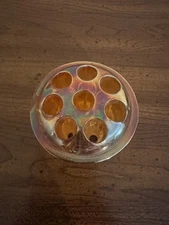 Vintage Marigold Carnival Glass 8 Hole Flower Frog