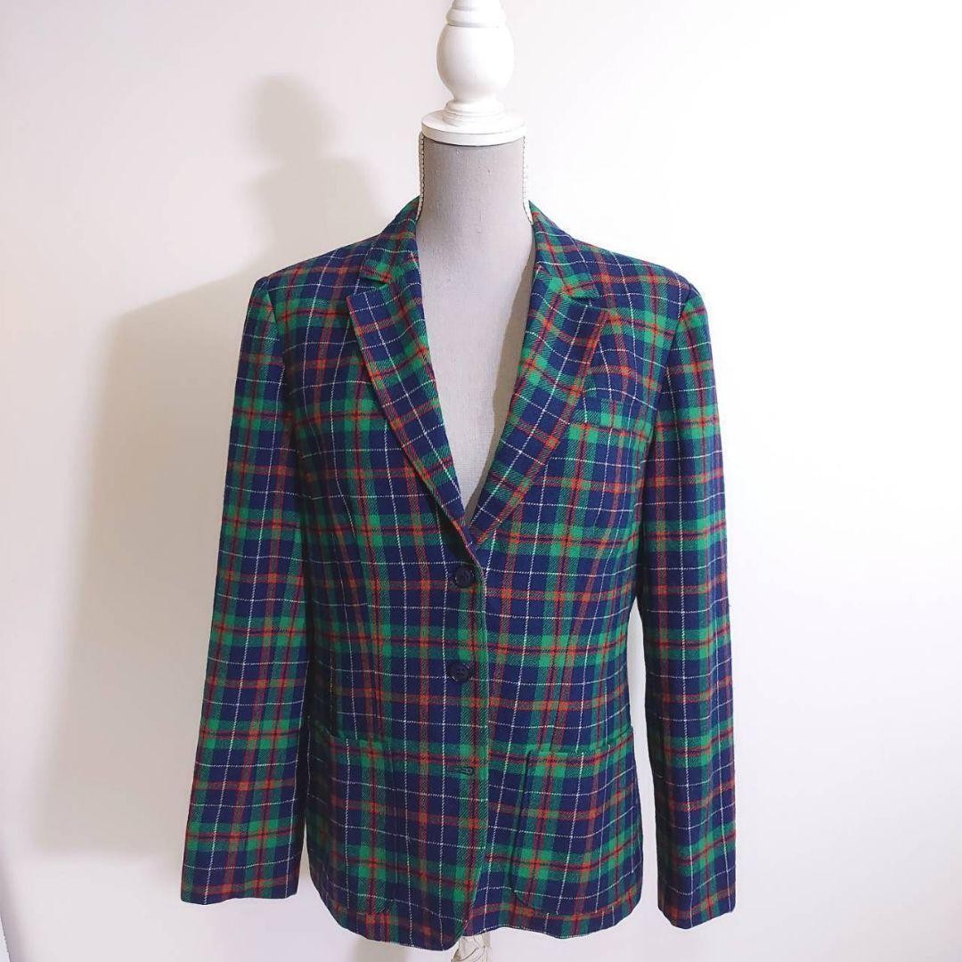 Pendleton 70s Wool Check Pattern Tailored Jacket … - image 2