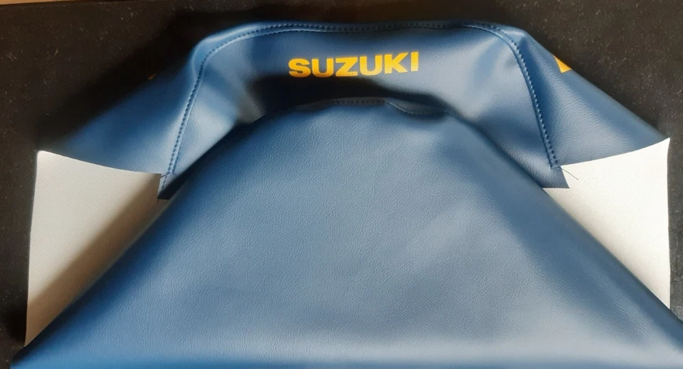 FUNDA ASIENTO SUZUKI RM EVO 125 250 500 OEM MATCH AZUL 1981-1983 - Imagen 2 de 2