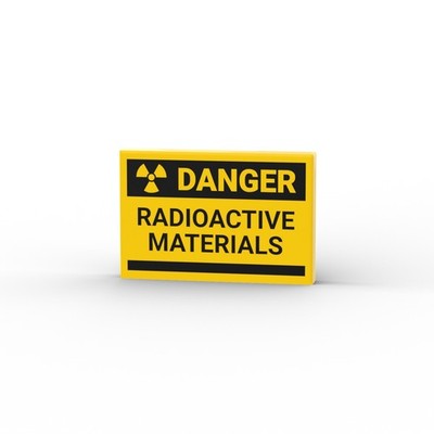 Danger Radioactive Materials   Custom printed original LEGO  brick tile / 23010