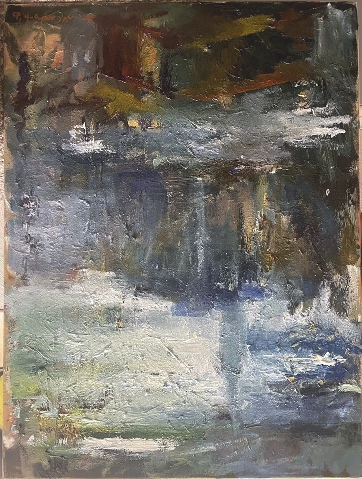 Realism Puddle Reflection Cityscape NYC Oil On Canvas Original Painting 18x24 - Image 2 of 2