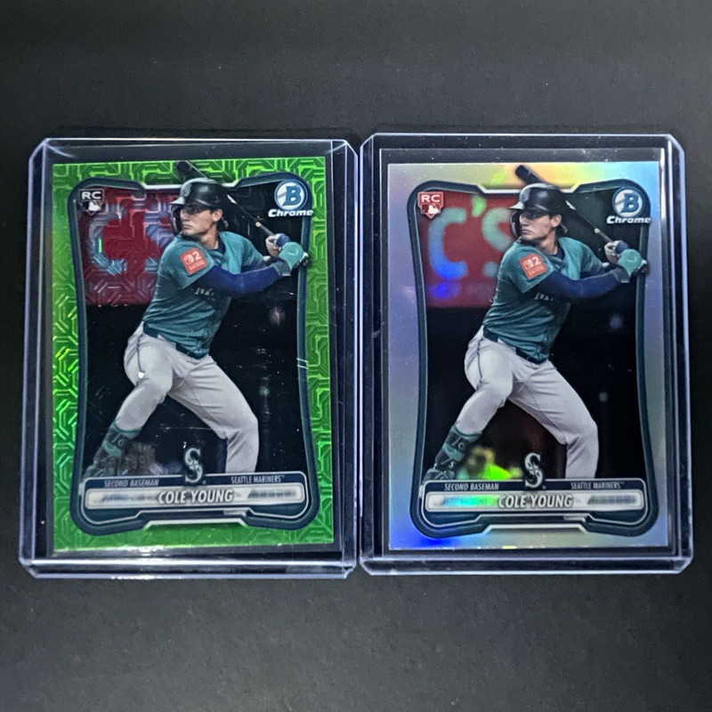 Topps 2025 Bowman Chrome Cole Young Rookie #78 2-Card Lot /399 & Red Rookie