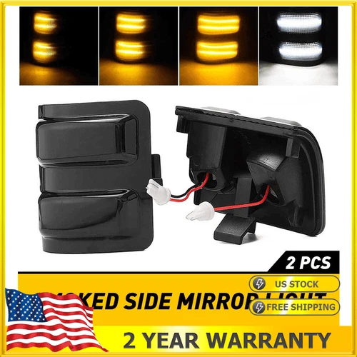 2x LED Switchback Side Sequential Mirror Light for 2008-2016 Ford F250 F350 F550