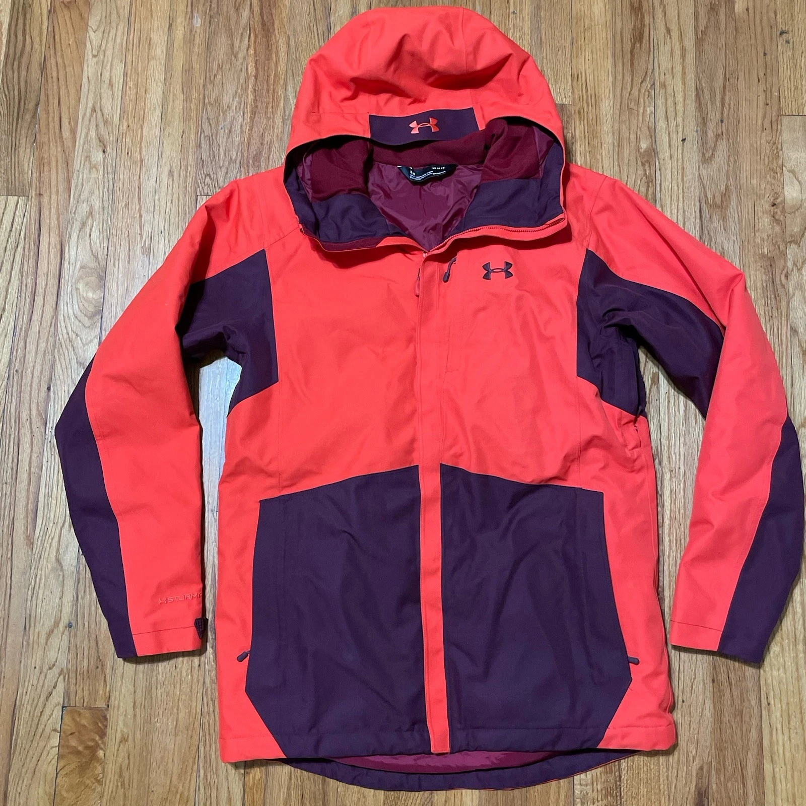Under Armor Navigate Cold Gear STORMPROOF Jacket Orange Men’s Large