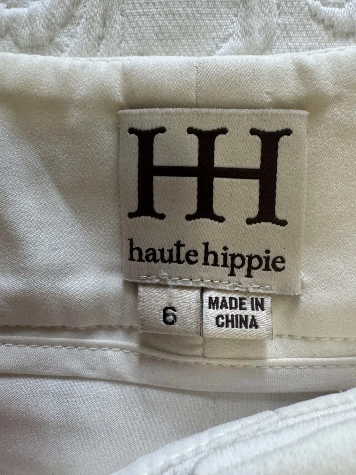 OFF WHITE HAUTE HIPPIE mini abito pantaloncino avorio bianco sporco foderato taglia 6