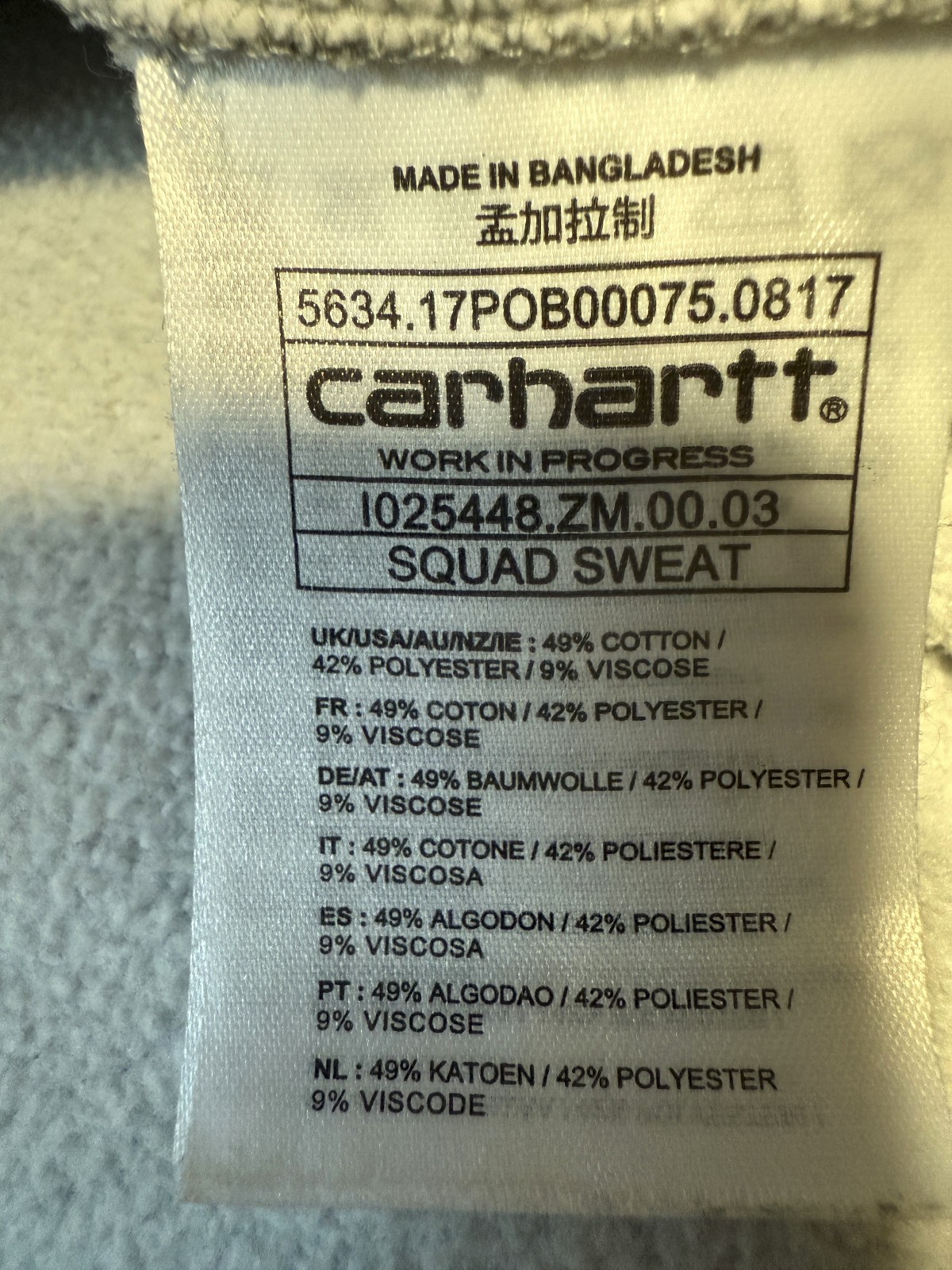 CARHARTT WIP Squad Sweat - Men's Crewneck Gray Logo Sweatshirt - Size Large thumbnail 6