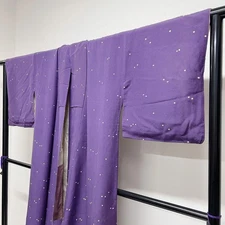 Dark Purple Kimono Small Pattern 157cm Used