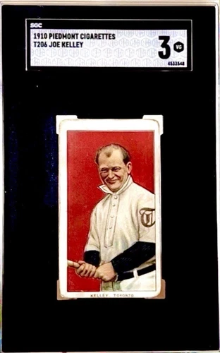 💎1909-11 T206 Set-Break⚾️Joe Kelley Red Portrait HOF Sweet Caporal 350 SGC-3VG
