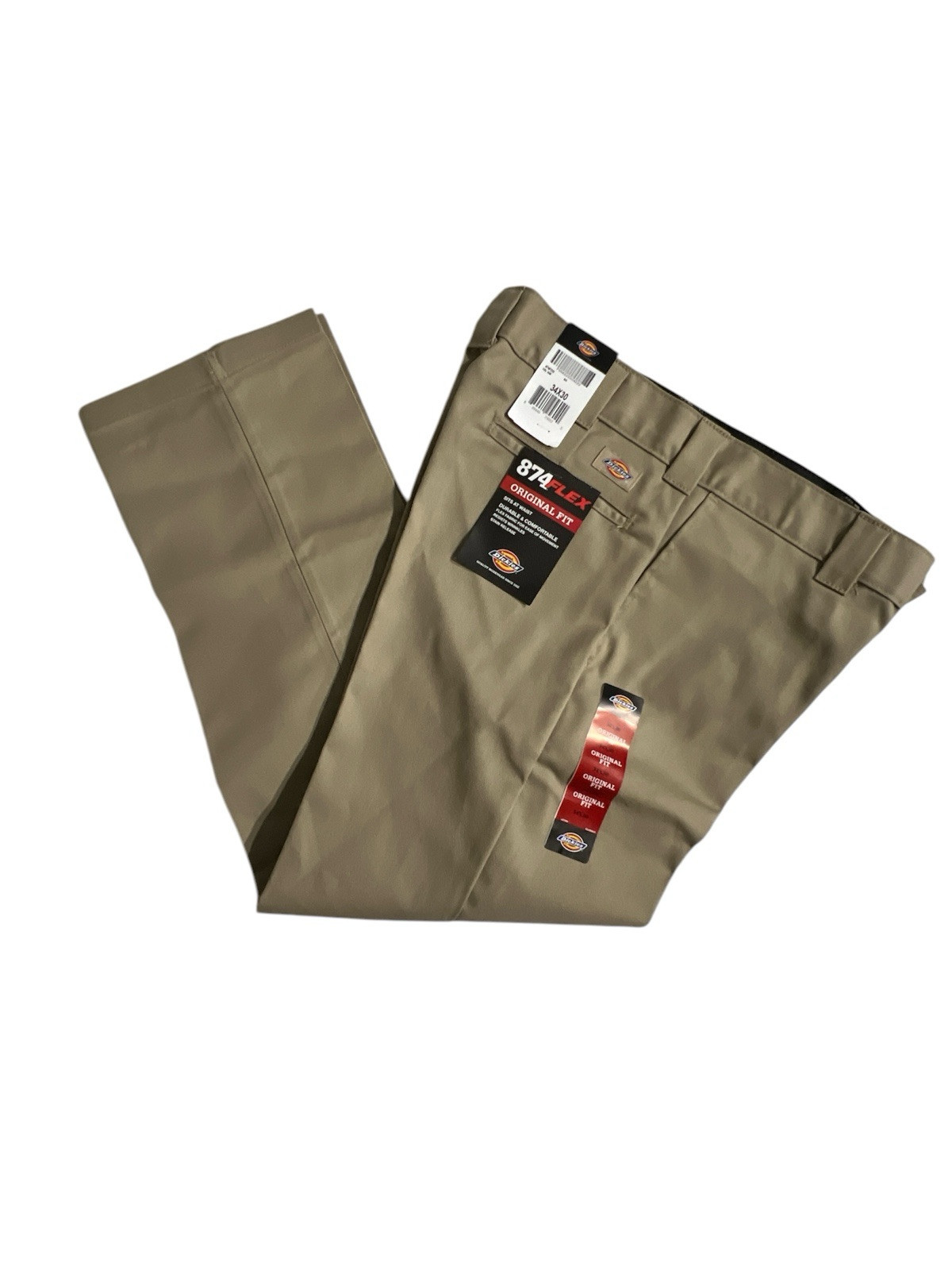 Dickies 874 Original Fit Flex Work Pants Khaki Mens 34x30 NWT