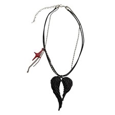 Fashion Stackable Wing And Heart Necklace Ideal For Layering With Other Jewelry