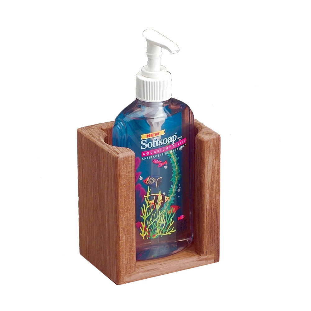 Whitecap Boat RV Wooden Teak Liquid Soap Dispenser Holder for 10.5oz Oval Bottle