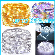 LED Solar String Lights Waterproof Copper Wire Fairy Christmas Garden Outdoor UK