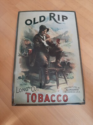    Nostalgic-Art - Blechschild Metallschild Postkarte - Tabacco Old Rip