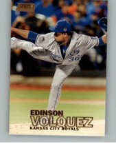 2016 Stadium Club Edinson Volquez 266 Gold Foil Kansas City Royals