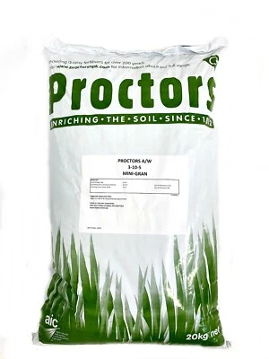 20kg Proctors Autumn and Winter Lawn Grass Feed for 571 sqm - can use all year!