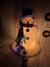 Light Up Snowman With Top Hat Scarf 12 Tall.Ships Within 24 Hours
