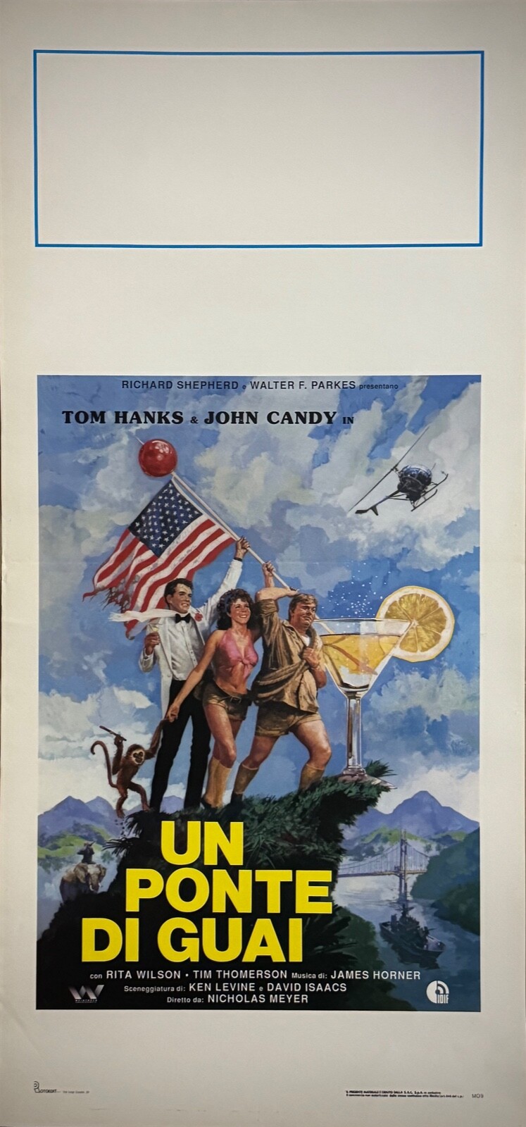 Locandina originale film Un ponte di guai (1985) - Regia di Nicholas Meyer