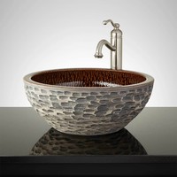 Signature Hardware Cabral Hand Glazed Vessel Sink In Charcoal Gray Signature Hardware Cabral Hand Glazed Vessel Sink In Charcoal Gray