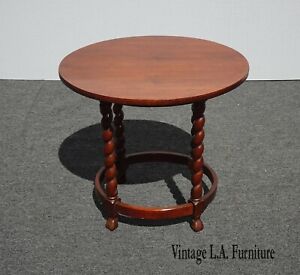 Vintage French Country, Antique Small Round Side Tables