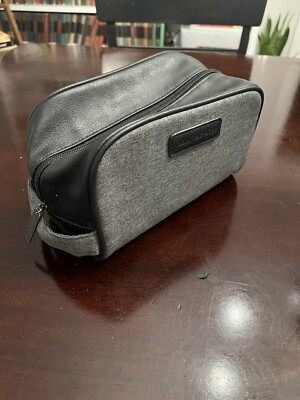 John Varvatos Mens Travel Toiletry Bag Pouch Grey