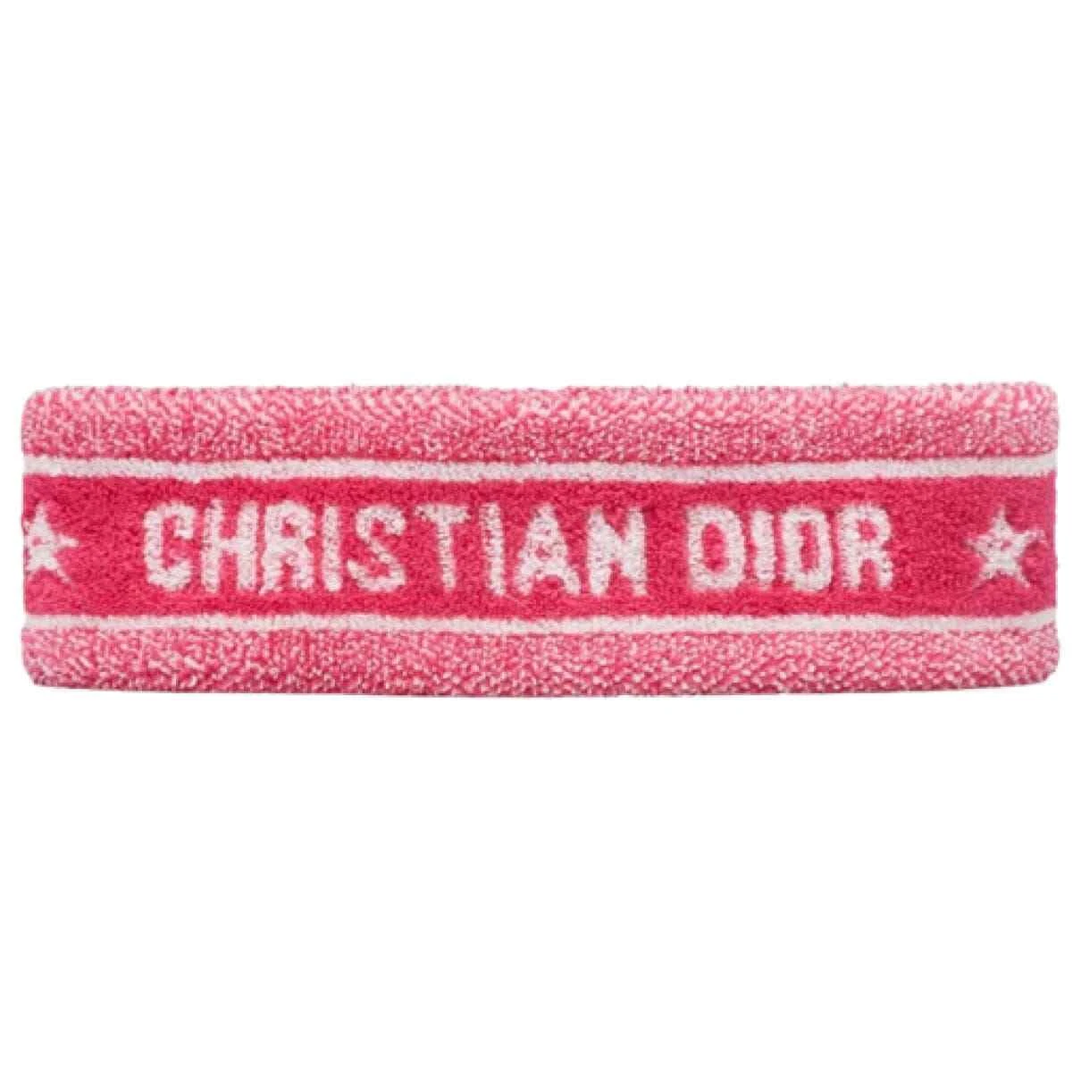 Bandeau élastique imprimé monogramme rose blanc Dior taille S tissu