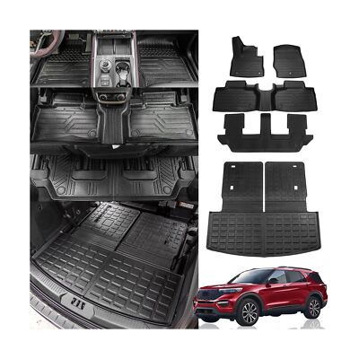 Floor Mats Compatible with 2020-2024 Ford Explorer 7-Seater Cargo Liner All W...