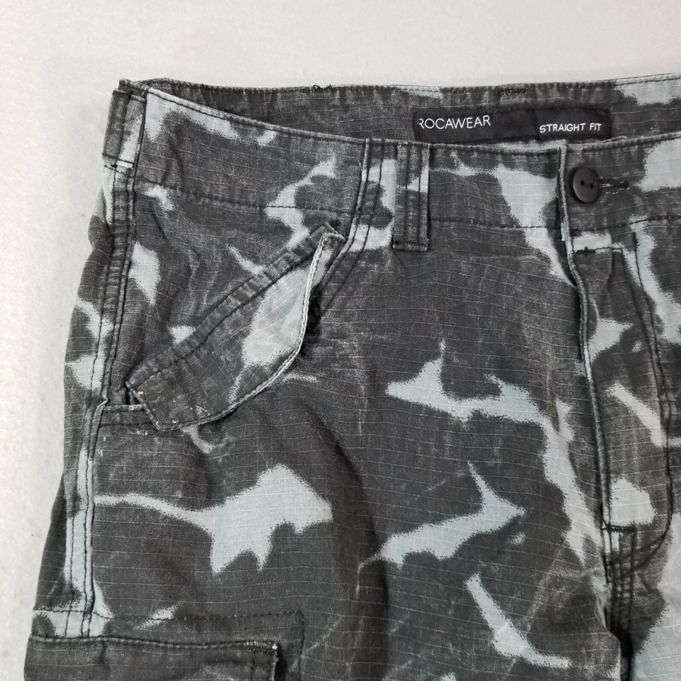 Calça cargo Rocawear masculina 34x34 azul cinza leve algodão ripstop - Imagem 3 de 4